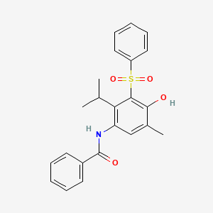 N-[4-hydroxy-5-methyl-3-(phenylsulfonyl)-2-(propan-2-yl)phenyl]benzamide