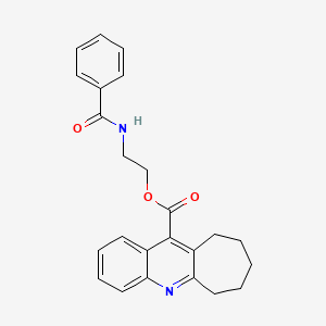 molecular formula C24H24N2O3 B11501937 2-[(phenylcarbonyl)amino]ethyl 7,8,9,10-tetrahydro-6H-cyclohepta[b]quinoline-11-carboxylate 