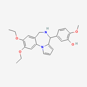 molecular formula C23H26N2O4 B11501947 5-(8,9-diethoxy-5,6-dihydro-4H-pyrrolo[1,2-a][1,4]benzodiazepin-4-yl)-2-methoxyphenol 