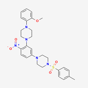 1-(2-Methoxyphenyl)-4-(5-{4-[(4-methylphenyl)sulfonyl]piperazin-1-yl}-2-nitrophenyl)piperazine