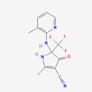 molecular formula C13H11F3N4O B11501967 2-methyl-5-[(3-methylpyridin-2-yl)amino]-4-oxo-5-(trifluoromethyl)-4,5-dihydro-1H-pyrrole-3-carbonitrile 