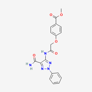 molecular formula C19H17N5O5 B11501975 methyl 4-(2-{[5-(aminocarbonyl)-2-phenyl-2H-1,2,3-triazol-4-yl]amino}-2-oxoethoxy)benzoate 