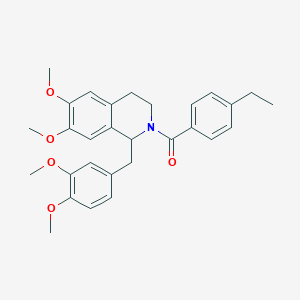 molecular formula C29H33NO5 B11501984 [1-(3,4-dimethoxybenzyl)-6,7-dimethoxy-3,4-dihydroisoquinolin-2(1H)-yl](4-ethylphenyl)methanone 