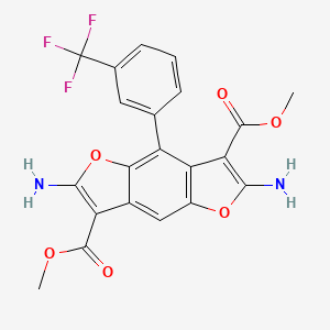 molecular formula C21H15F3N2O6 B11502014 Dimethyl 2,6-diamino-4-[3-(trifluoromethyl)phenyl]furo[2,3-f][1]benzofuran-3,7-dicarboxylate 