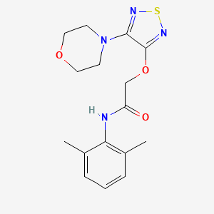 molecular formula C16H20N4O3S B11502022 N-(2,6-dimethylphenyl)-2-{[4-(morpholin-4-yl)-1,2,5-thiadiazol-3-yl]oxy}acetamide 