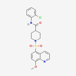 molecular formula C22H22ClN3O4S B11502027 N-(2-chlorophenyl)-1-[(8-methoxyquinolin-5-yl)sulfonyl]piperidine-4-carboxamide 