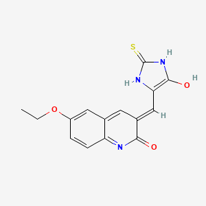 molecular formula C15H13N3O3S B11502053 (5E)-5-[(6-Ethoxy-2-hydroxyquinolin-3-YL)methylidene]-2-sulfanylideneimidazolidin-4-one 