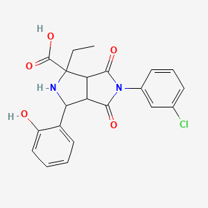 5-(3-Chlorophenyl)-1-ethyl-3-(2-hydroxyphenyl)-4,6-dioxooctahydropyrrolo[3,4-c]pyrrole-1-carboxylic acid