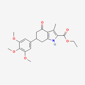 ethyl 3-methyl-4-oxo-6-(3,4,5-trimethoxyphenyl)-4,5,6,7-tetrahydro-1H-indole-2-carboxylate