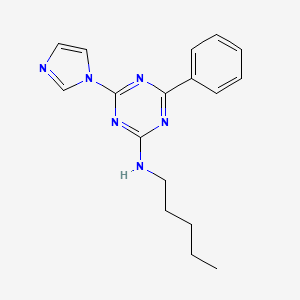 molecular formula C17H20N6 B11502134 4-(1H-imidazol-1-yl)-N-pentyl-6-phenyl-1,3,5-triazin-2-amine 