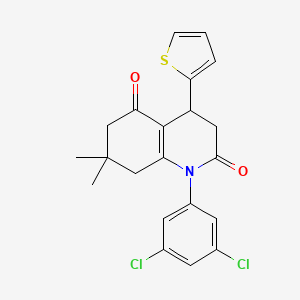 molecular formula C21H19Cl2NO2S B11502142 1-(3,5-dichlorophenyl)-7,7-dimethyl-4-(thiophen-2-yl)-4,6,7,8-tetrahydroquinoline-2,5(1H,3H)-dione 