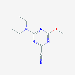 molecular formula C9H13N5O B11502183 4-(Diethylamino)-6-methoxy-1,3,5-triazine-2-carbonitrile 