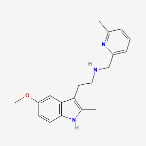 molecular formula C19H23N3O B11502186 2-(5-methoxy-2-methyl-1H-indol-3-yl)-N-[(6-methylpyridin-2-yl)methyl]ethanamine 