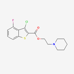 molecular formula C16H17ClFNO2S B11502224 2-(Piperidin-1-yl)ethyl 3-chloro-4-fluoro-1-benzothiophene-2-carboxylate 