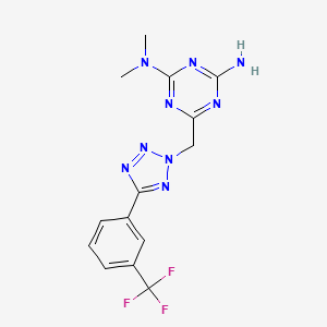 N,N-dimethyl-6-({5-[3-(trifluoromethyl)phenyl]-2H-tetrazol-2-yl}methyl)-1,3,5-triazine-2,4-diamine