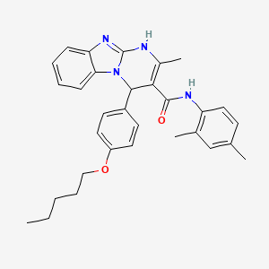 molecular formula C31H34N4O2 B11502276 N-(2,4-dimethylphenyl)-2-methyl-4-[4-(pentyloxy)phenyl]-1,4-dihydropyrimido[1,2-a]benzimidazole-3-carboxamide 