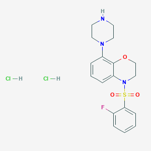 molecular formula C18H20FN3O3S.2HCl B1150229 R 1485 dihydrochloride 