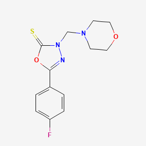 molecular formula C13H14FN3O2S B11502295 5-(4-fluorophenyl)-3-(morpholin-4-ylmethyl)-1,3,4-oxadiazole-2(3H)-thione 