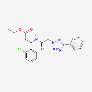 ethyl 3-(2-chlorophenyl)-3-{[(5-phenyl-2H-tetrazol-2-yl)acetyl]amino}propanoate