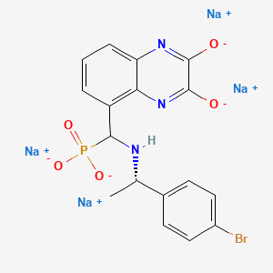 molecular formula C17H13BrN3Na4O5P B1150232 [[[(1S)-1-(4-Bromophenyl)ethyl]amino](1,2,3,4-tetrahydro-2,3-dioxo-5-quinoxalinyl)methyl]phosphonicacidtetrasodiumsalt 