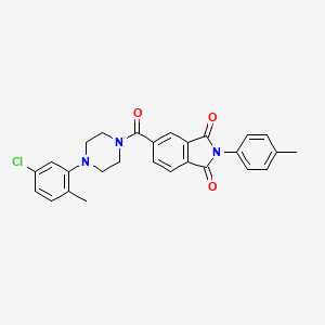 molecular formula C27H24ClN3O3 B11502354 5-{[4-(5-chloro-2-methylphenyl)piperazin-1-yl]carbonyl}-2-(4-methylphenyl)-1H-isoindole-1,3(2H)-dione 