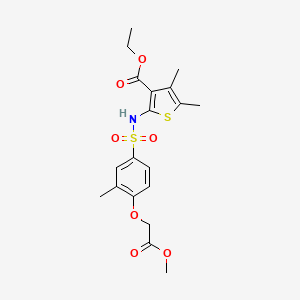 molecular formula C19H23NO7S2 B11502378 Ethyl 2-({[4-(2-methoxy-2-oxoethoxy)-3-methylphenyl]sulfonyl}amino)-4,5-dimethylthiophene-3-carboxylate 