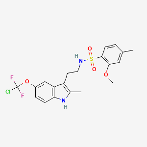 molecular formula C20H21ClF2N2O4S B11502405 N-(2-{5-[chloro(difluoro)methoxy]-2-methyl-1H-indol-3-yl}ethyl)-2-methoxy-4-methylbenzenesulfonamide 