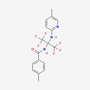 molecular formula C17H15F6N3O B11502406 N-{1,1,1,3,3,3-hexafluoro-2-[(5-methylpyridin-2-yl)amino]propan-2-yl}-4-methylbenzamide 