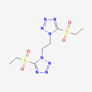 molecular formula C8H14N8O4S2 B11502413 1,1'-ethane-1,2-diylbis[5-(ethylsulfonyl)-1H-tetrazole] 