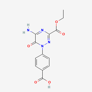 molecular formula C13H12N4O5 B11502429 [1,2,4]Triazine-3-carboxylic acid, 5-amino-1-(4-carboxyphenyl)-6-oxo-1,6-dihydro-, ethyl ester 