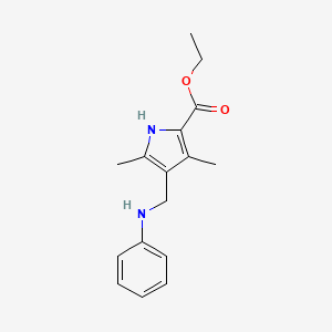 molecular formula C16H20N2O2 B11502432 ethyl 3,5-dimethyl-4-[(phenylamino)methyl]-1H-pyrrole-2-carboxylate 