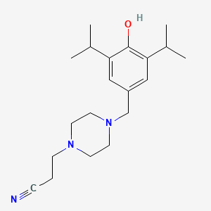 molecular formula C20H31N3O B11502451 3-[4-(4-Hydroxy-3,5-diisopropylbenzyl)piperazin-1-yl]propanenitrile 