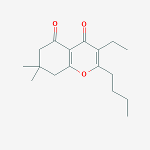 molecular formula C17H24O3 B11502458 6H-Chromene-4,5-dione, 2-butyl-3-ethyl-7,7-dimethyl-7,8-dihydro- 