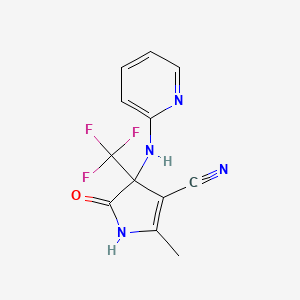 2-methyl-5-oxo-4-(pyridin-2-ylamino)-4-(trifluoromethyl)-4,5-dihydro-1H-pyrrole-3-carbonitrile