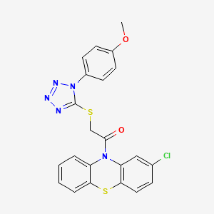 molecular formula C22H16ClN5O2S2 B11502535 1-(2-chloro-10H-phenothiazin-10-yl)-2-{[1-(4-methoxyphenyl)-1H-tetrazol-5-yl]sulfanyl}ethanone 