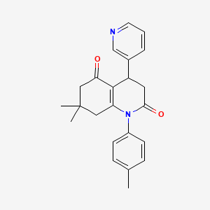 7,7-dimethyl-1-(4-methylphenyl)-4-(pyridin-3-yl)-4,6,7,8-tetrahydroquinoline-2,5(1H,3H)-dione