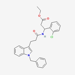 molecular formula C29H29ClN2O3 B11502568 ethyl 3-{[3-(1-benzyl-1H-indol-3-yl)propanoyl]amino}-3-(2-chlorophenyl)propanoate 