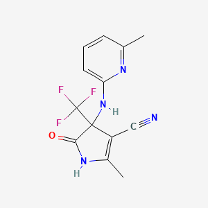 2-methyl-4-[(6-methylpyridin-2-yl)amino]-5-oxo-4-(trifluoromethyl)-4,5-dihydro-1H-pyrrole-3-carbonitrile