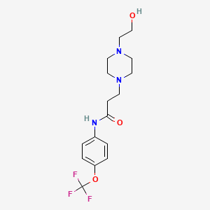 3-[4-(2-hydroxyethyl)piperazin-1-yl]-N-[4-(trifluoromethoxy)phenyl]propanamide