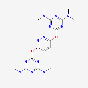 molecular formula C18H26N12O2 B11502578 6,6'-[pyridazine-3,6-diylbis(oxy)]bis(N,N,N',N'-tetramethyl-1,3,5-triazine-2,4-diamine) 