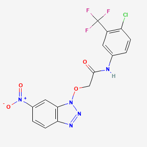 molecular formula C15H9ClF3N5O4 B11502582 N-[4-chloro-3-(trifluoromethyl)phenyl]-2-[(6-nitro-1H-benzotriazol-1-yl)oxy]acetamide 