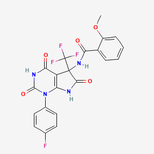 N-[1-(4-fluorophenyl)-2,4,6-trioxo-5-(trifluoromethyl)-2,3,4,5,6,7-hexahydro-1H-pyrrolo[2,3-d]pyrimidin-5-yl]-2-methoxybenzamide