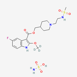 molecular formula C19H23D3FN3O5S.H2NSO3H B1150259 GR 125487-d3 磺酸盐 