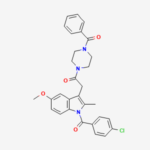 2-{1-[(4-chlorophenyl)carbonyl]-5-methoxy-2-methyl-1H-indol-3-yl}-1-[4-(phenylcarbonyl)piperazin-1-yl]ethanone