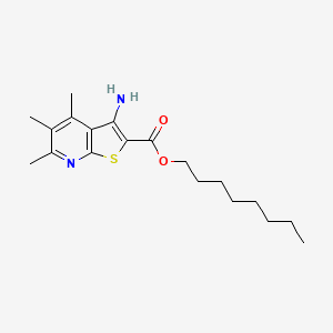 molecular formula C19H28N2O2S B11502617 Octyl 3-amino-4,5,6-trimethylthieno[2,3-b]pyridine-2-carboxylate 