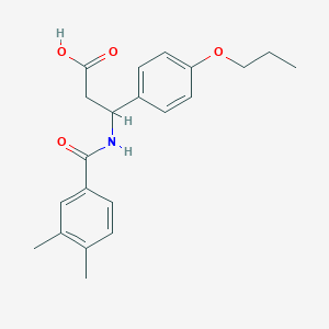 molecular formula C21H25NO4 B11502619 3-{[(3,4-Dimethylphenyl)carbonyl]amino}-3-(4-propoxyphenyl)propanoic acid 