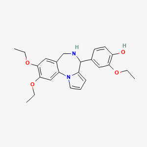 molecular formula C24H28N2O4 B11502625 4-(8,9-diethoxy-5,6-dihydro-4H-pyrrolo[1,2-a][1,4]benzodiazepin-4-yl)-2-ethoxyphenol 