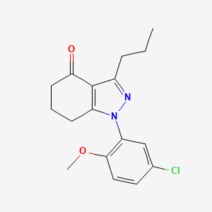 molecular formula C17H19ClN2O2 B11502654 1-(5-chloro-2-methoxyphenyl)-3-propyl-6,7-dihydro-5H-indazol-4-one 