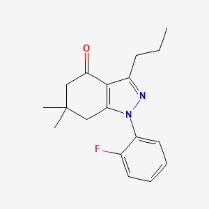 Indazol-4-one, 1-(2-fluorophenyl)-6,6-dimethyl-3-propyl-1,5,6,7-tetrahydro-