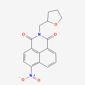 molecular formula C17H14N2O5 B11502708 6-Nitro-2-(oxolan-2-ylmethyl)benzo[de]isoquinoline-1,3-dione 